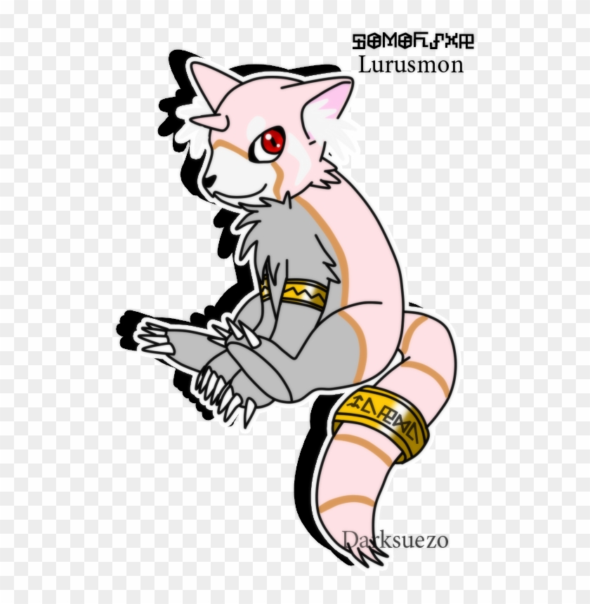 Lurusmon The Albino Red Panda Digimon By Inakamon - Red Panda #441635