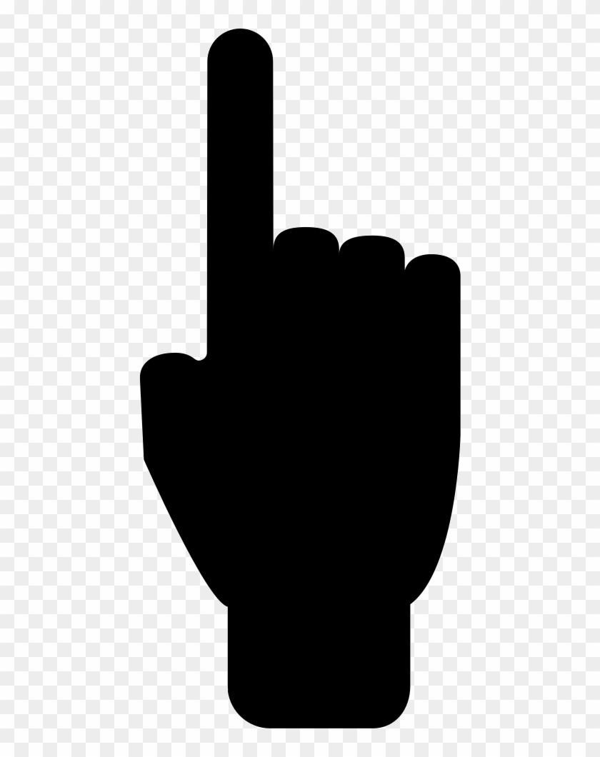 Forefinger Pointing Up Extended Of Hand Filled Silhouette - Silhouette Of Hand Pointing #441809