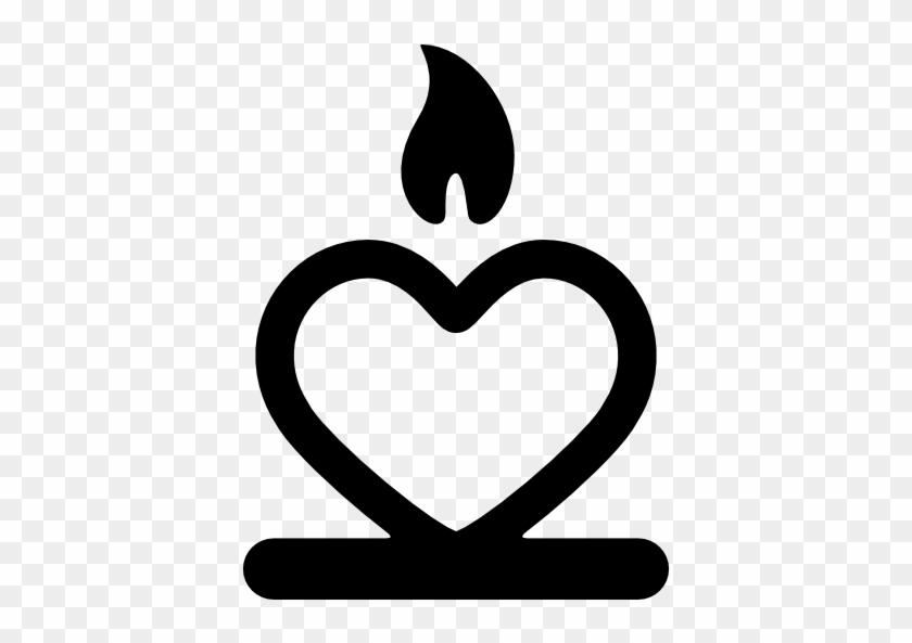 Candle With A Heart Vector - Silhouette Candle #441967