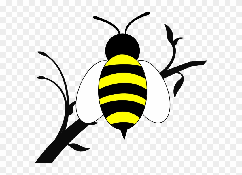 Honey Bee Over Branch Clip Art - Buzz & Co #442044