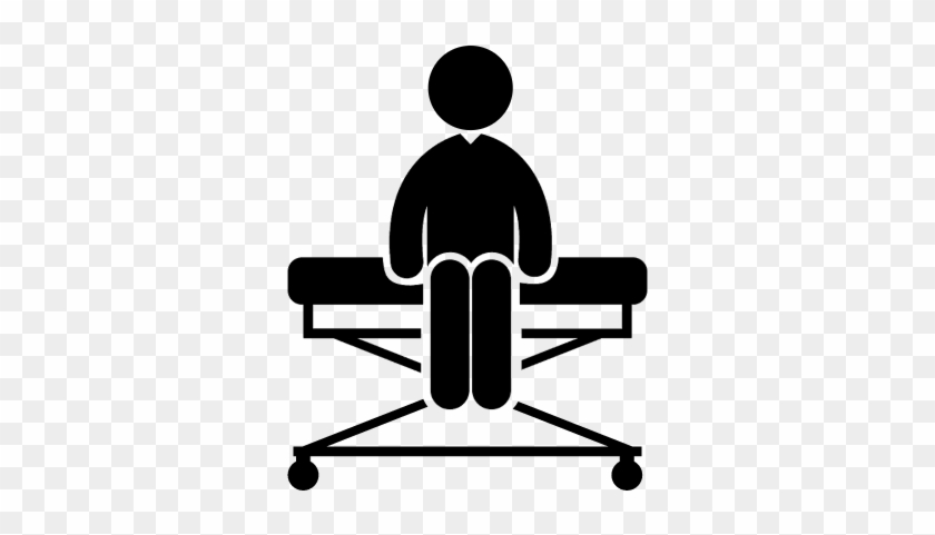 Person Sitting On A Medical Stretcher Vector - Physical Therapy #442428