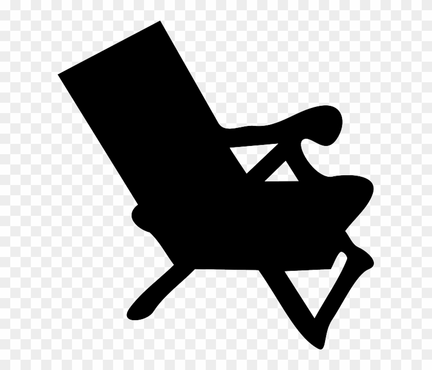Sitting Sunlounger, Chair, Silhouette, Summer, Sitting - Beach Chair Clip Art #442549