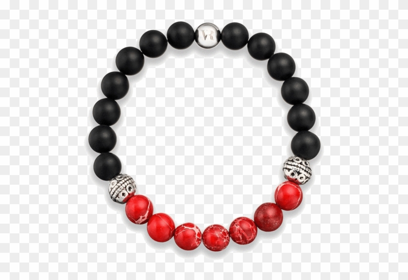 Red/black Unisex Bracelet Lava Gemstone, Natural Gemstone - Black Pearl Men Jewelry #443190