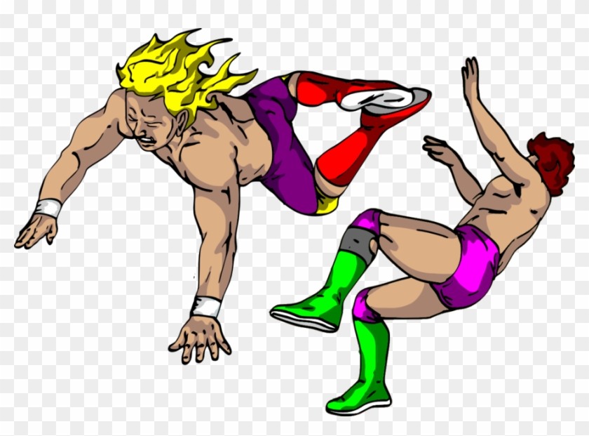 Pro Wrestling Standing Dropkick By Jpatterson - Pro Wrestling Clip Art #443280