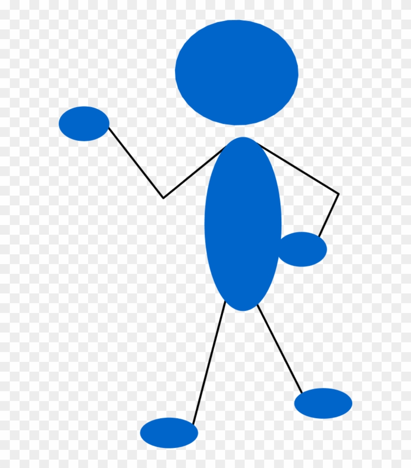 Blue Man Pointing To His Left Side - Stick Man Pointing Clipart #443292