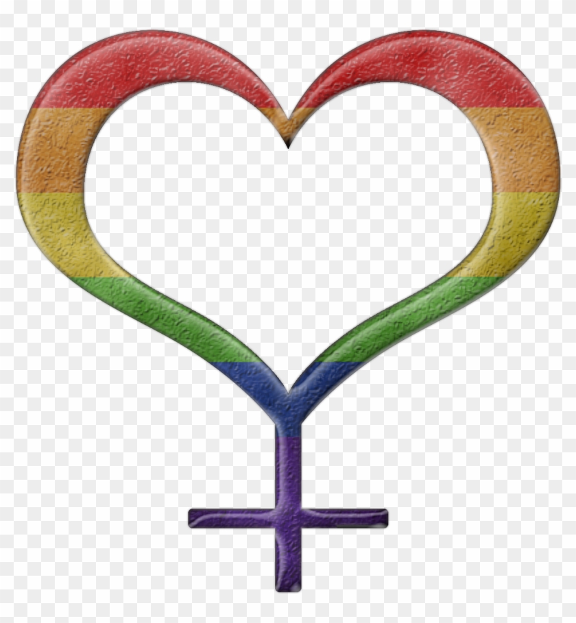 Lesbian Pride Design - Female Symbol Tattoo Heart #443336