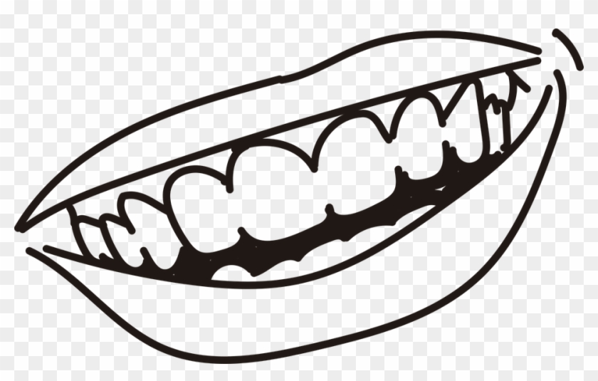Tooth Smile Cliparts 8, - Mouth Png Black And White #443612