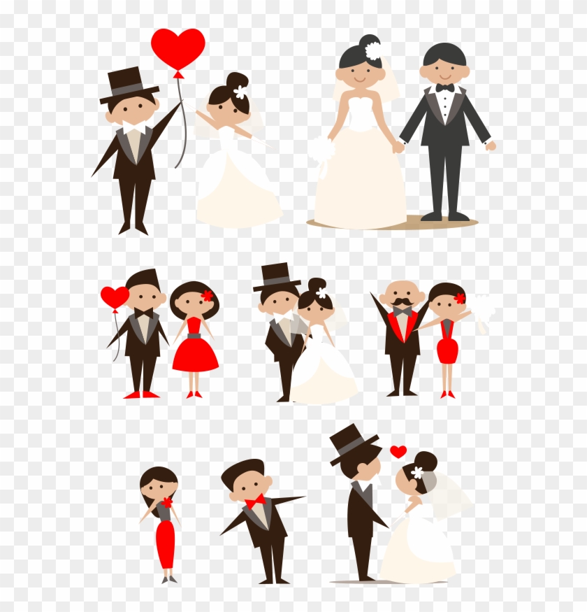 Wedding Cartoon Couple Clip Art - Wedding Cartoon Couple Clip Art #443659