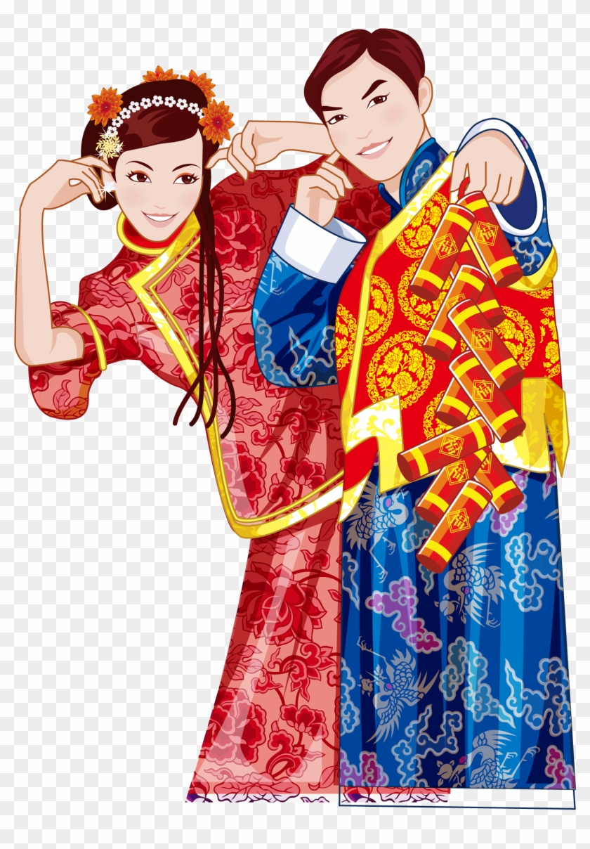 Chinese Traditional Bride And Groom - Firecracker #443698