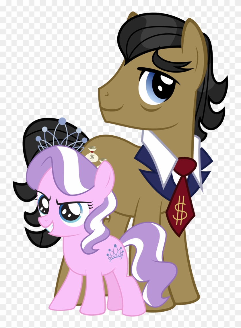 Filthy Rich And Diamond Tiara By Psyxofthoros - My Little Pony Diamond Tiara Father #443853