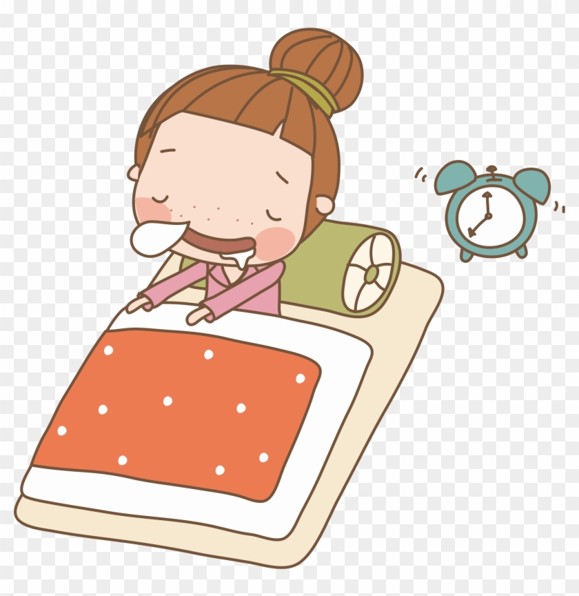 Sleep Girl Drawing - Girl Sleeping Cartoon Png #443951