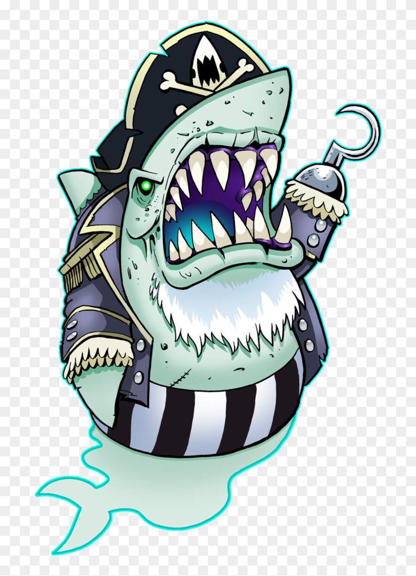 Ghostly Shark Pirate By Curtsibling - Illustration #444235