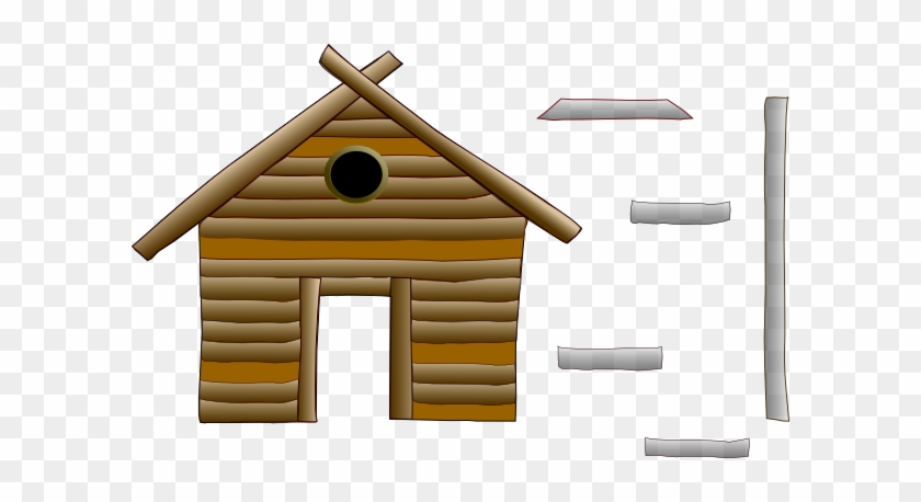 Cabin Broken Clip Art - Log Cabin Shower Curtain #444286