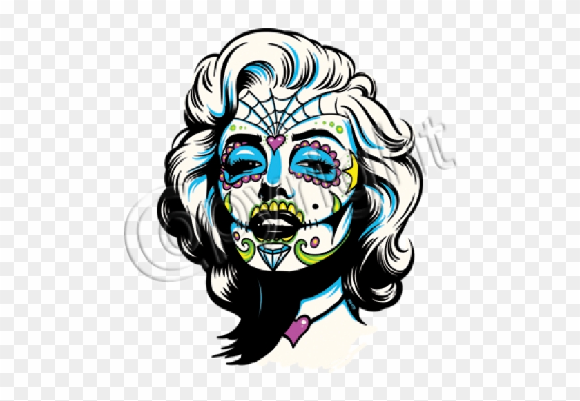 Day Of The Dead Style Marilyn Monroe Design - Marilyn Monroe Sugar Skull