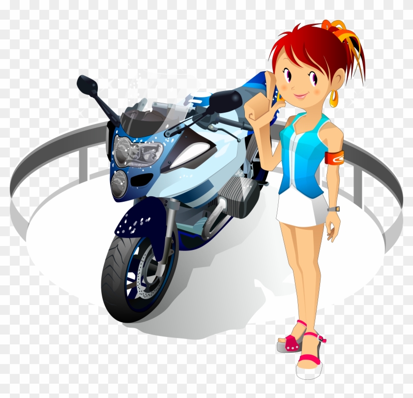 Motorcycle Harley-davidson Clip Art - Cartoon Characters Girls #444339