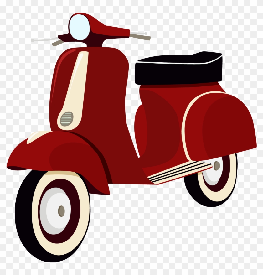 Scooter Motorcycle Helmet Vespa - Vespa Art Vector Png #444402