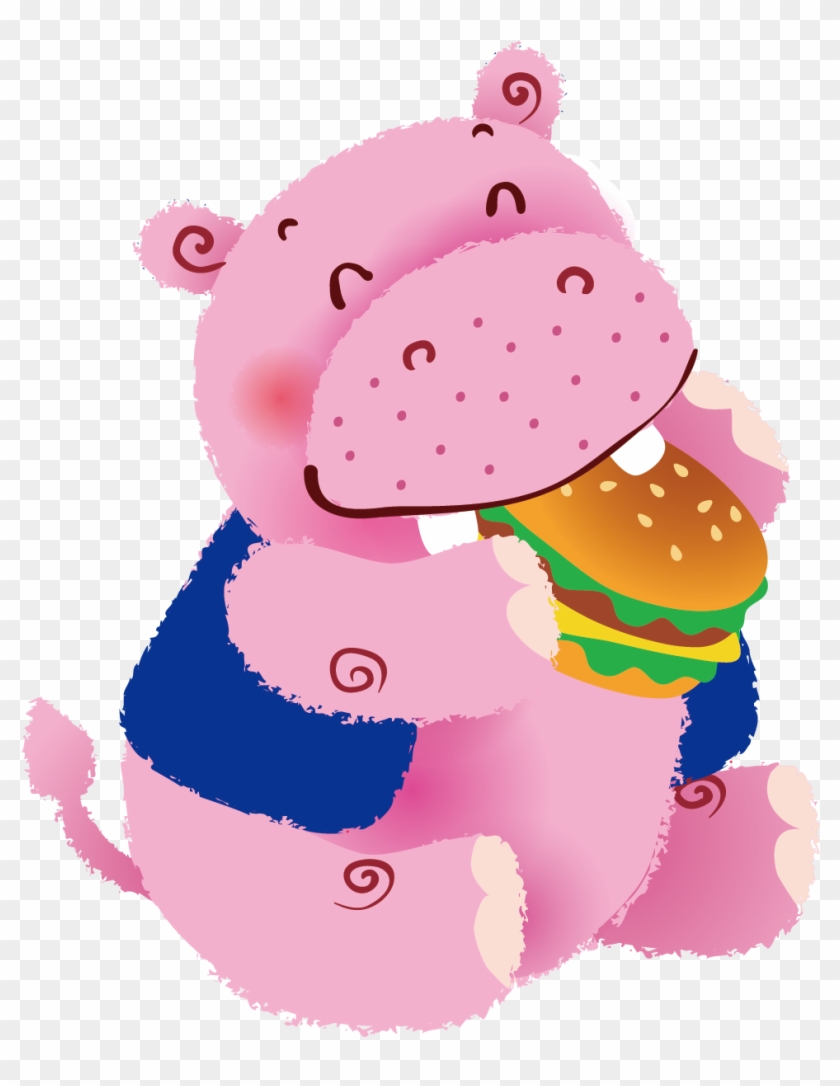 Hippopotamus Clip Art - Hippo Eating Cartoon #444543