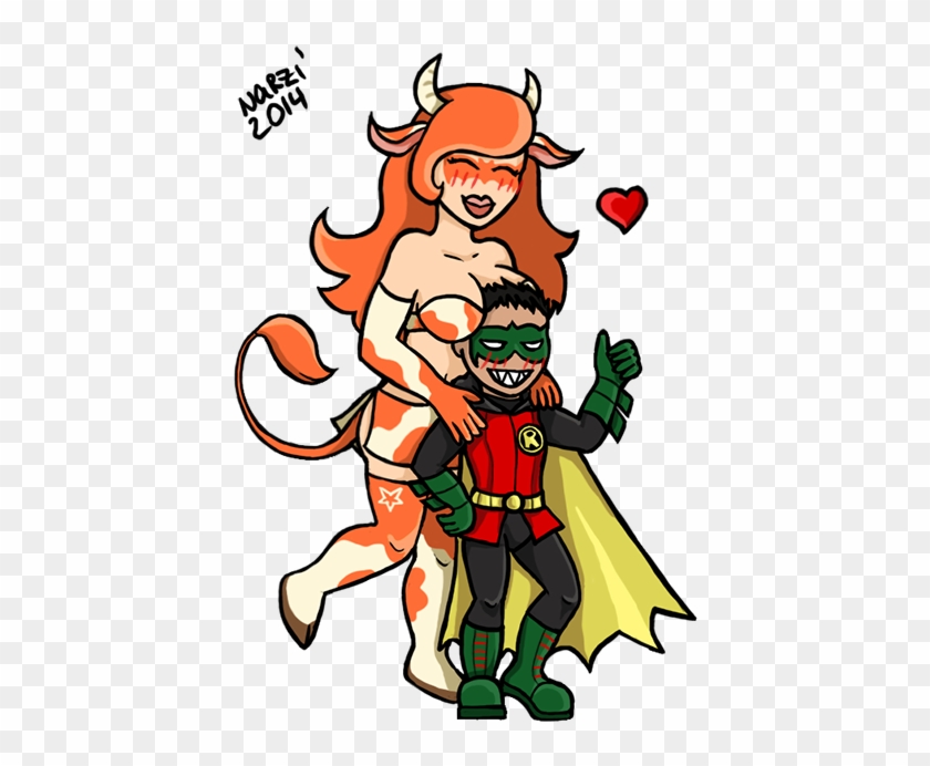 Pieman24601 10 11 Robin And Bat-cow By Narcissai - Bat-cow #444677