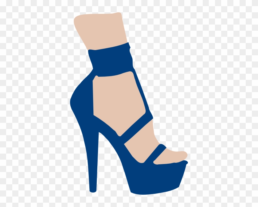 Blue High Heel Svg Clip Arts 384 X 594 Px - Heels That Turn Into Flats #444709
