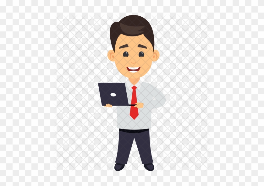 Businessman Using Laptop Icon - Icon #444765
