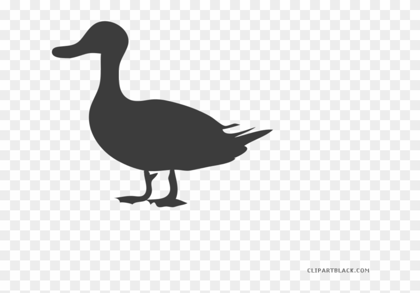 Black And White Duck Animal Free Black White Clipart - Duck Silhouette #444807