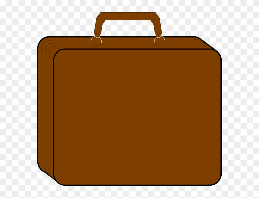 Colorless Suitcase-brown Clip Art At Clker - Clip Art Brown Briefcase #444910