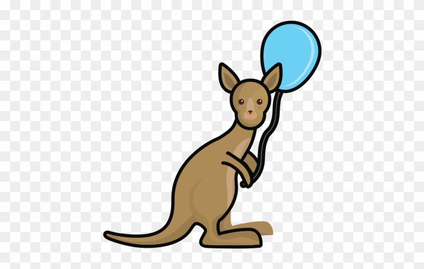Kangaroo With Balloon Vector Illustration - Vector Graphics #445041