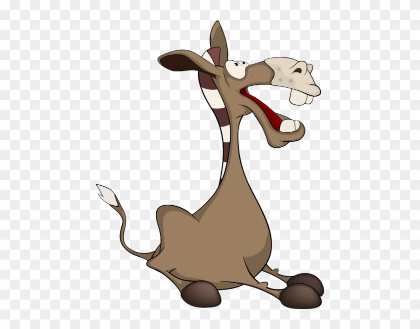 Donkey Cartoon Funny Animal Illustration - استیکر الاغ #445056