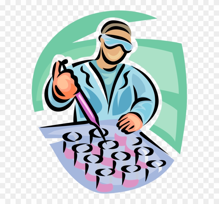 Vector Illustration Of Laboratory Scientist Technician - Illustration #445060