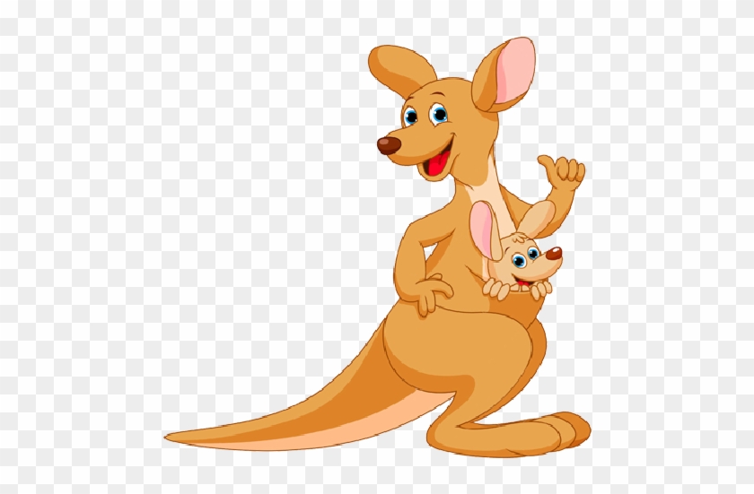 Kangaroo With Joey 1 500×500 Pixels - Kangaroo Cartoon #445125