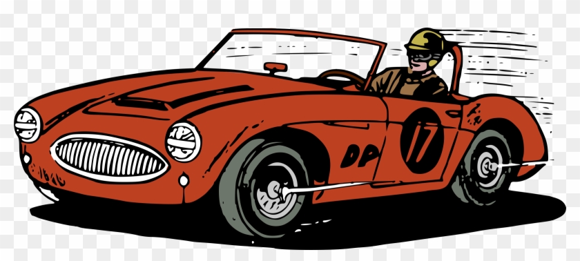 Fast Moving Racing Car Png Clipart - Race Car Retro Clip Art #445251