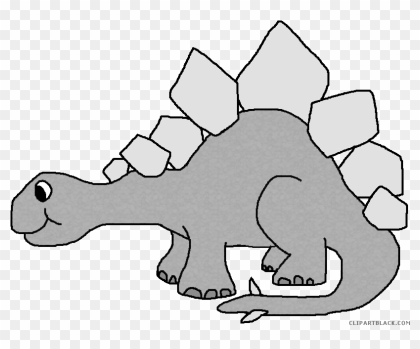 Stegosaurus Animal Free Black White Clipart Images - Dinosaur Clip Art #445417