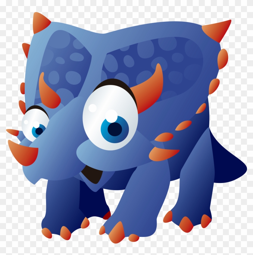 Dinosaur Tyrannosaurus Stegosaurus Cartoon - 🐈 Cartoon Dino Blue #445432