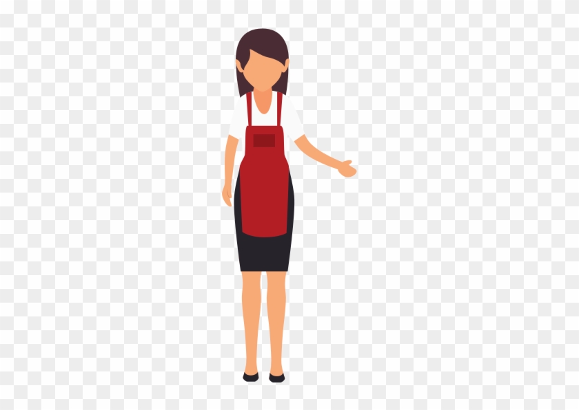 Avatar Woman Wearing Red Apron - Vector Graphics #446034