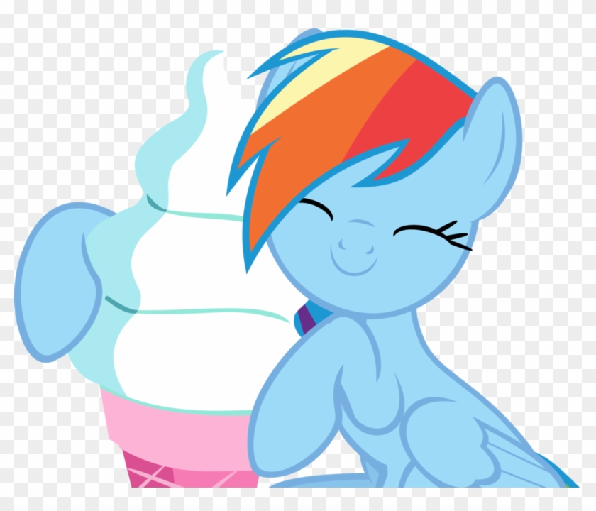 Dashie Loves Ice Cream By Pink1ejack - Ice Cream Rainbow Dash #446074