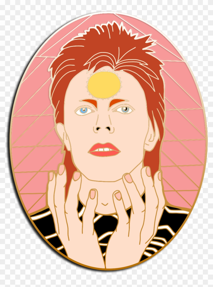 David Bowie Hard Enamel Lapel Pin Concept Art - David Bowie Enamel Pin #446090