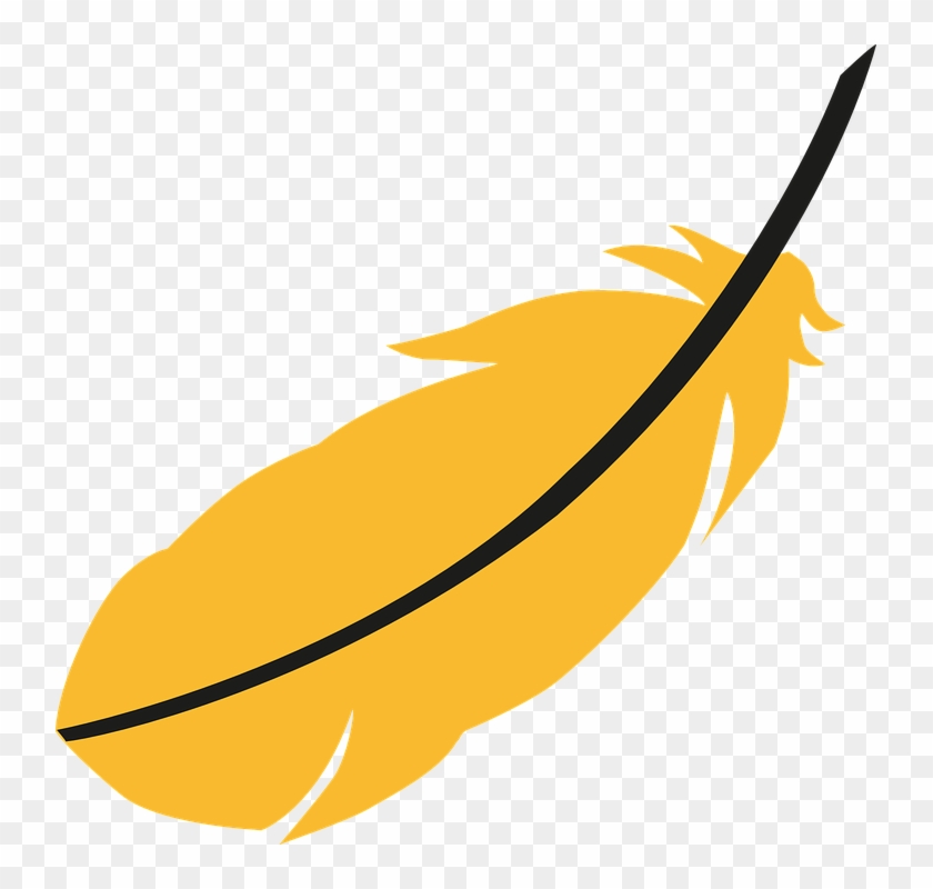 Yellow Feather Clipart - Kuş Tüyü Vektörel Png #446167