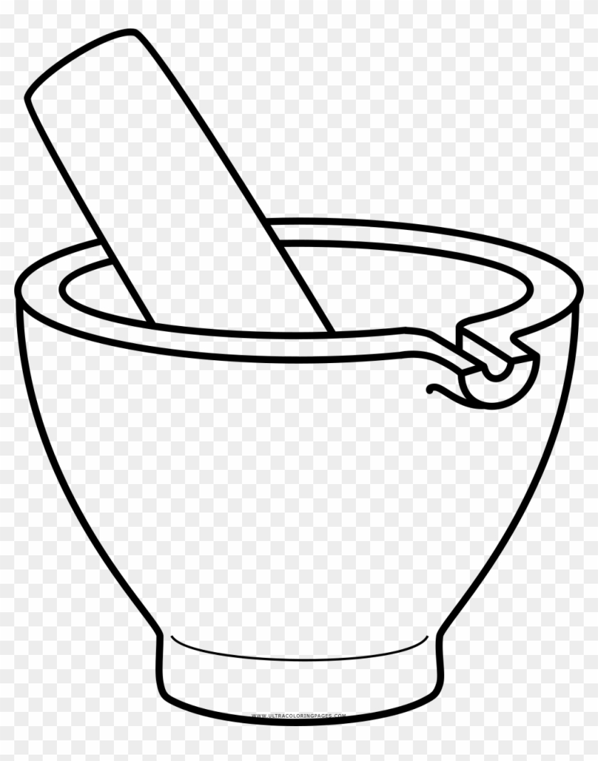 Mortar And Pestle Coloring Page - Mortar And Pestle Drawing #446186