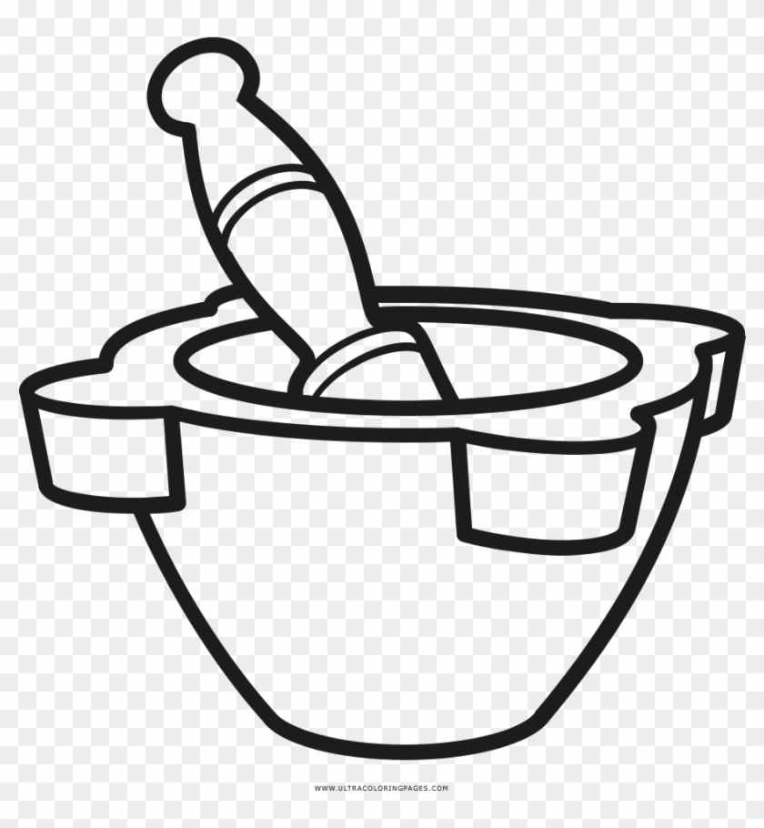 Mortar And Pestle Coloring Page - Mortero Para Colorear #446189