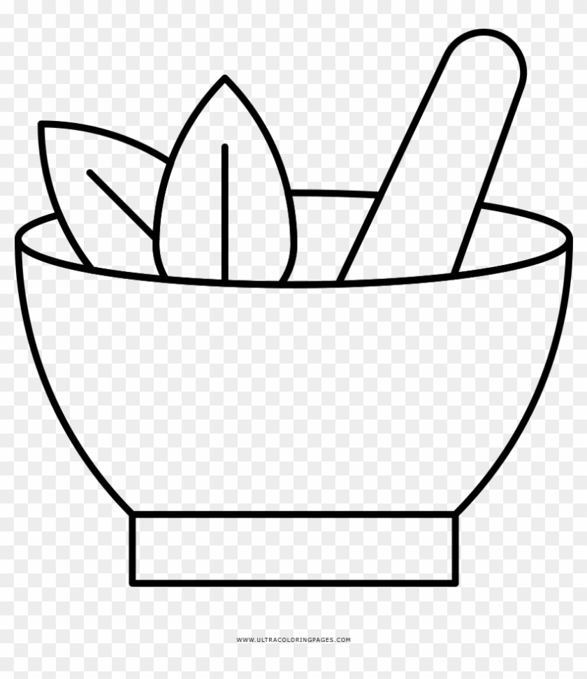 Mortar And Pestle Coloring Page - Mortero Para Colorear #446193