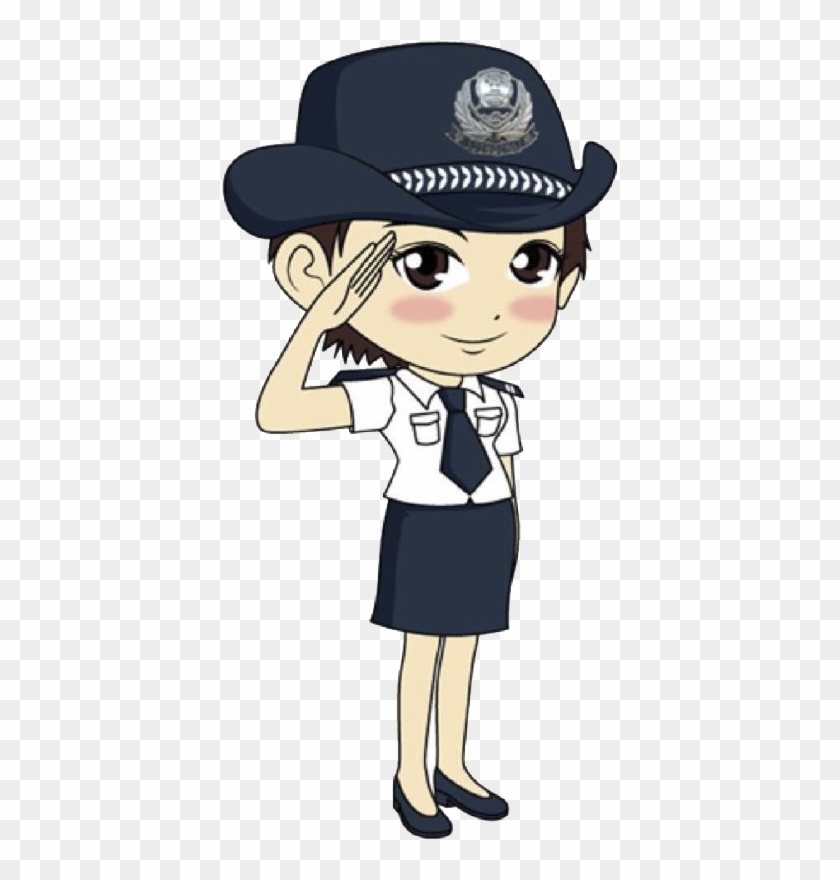 Police Officer Salute Cartoon Clip Art - Female Police Officers Salute #446853