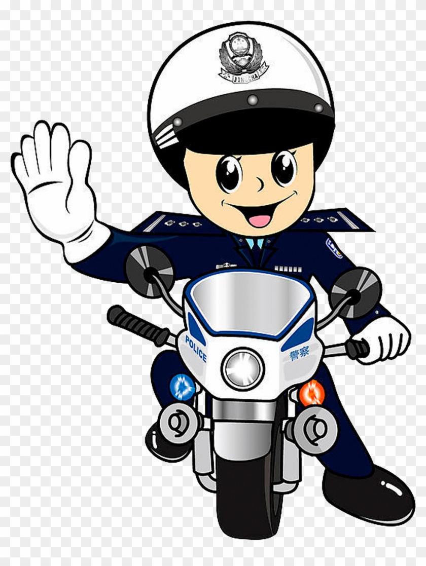 China Police Officer Motorcycle Sina Weibo - Motorcycle Police Traffic Cartoon #446869