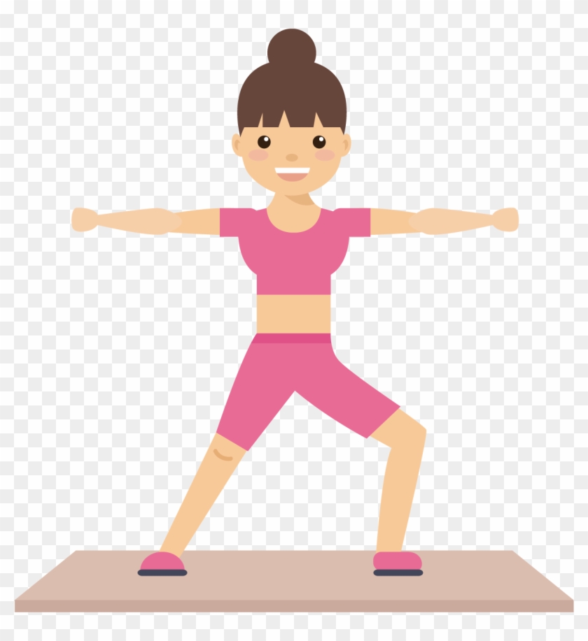 Olympic Weightlifting Cartoon - Fitness Girl Vector #446910