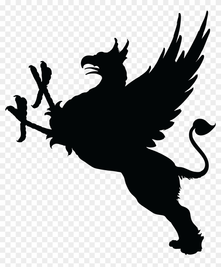 Free Clipart Of A Silhouetted Griffin - Griffin Silhouette #446958