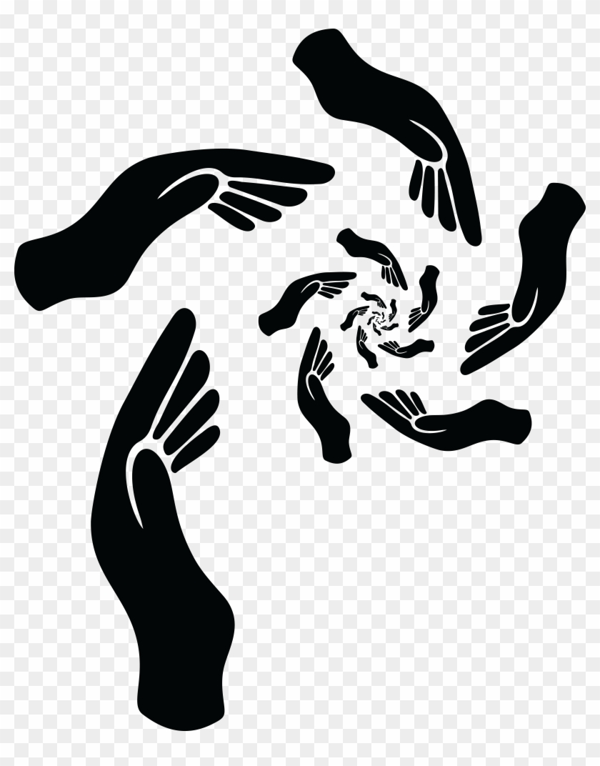 Free Clipart Of A Spiral Of Hands - Hands Svg #446994