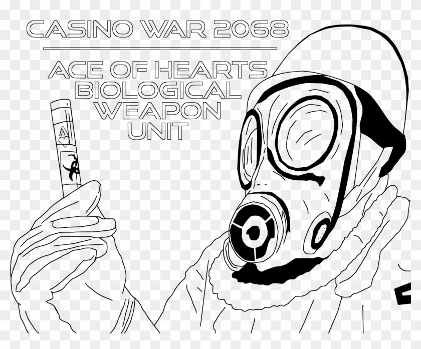 Weapons Ace Of Heart Casino War Coloring For Grown - Biological Warfare #447213