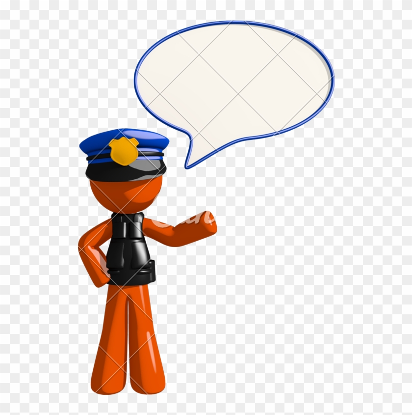 Orange Man Police Officer - Construction #447386