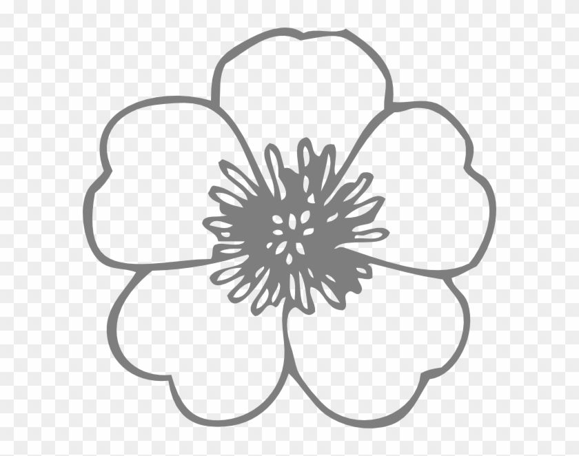 Grey Fower Clip Art At Clker - Flower Clip Art Free #447421