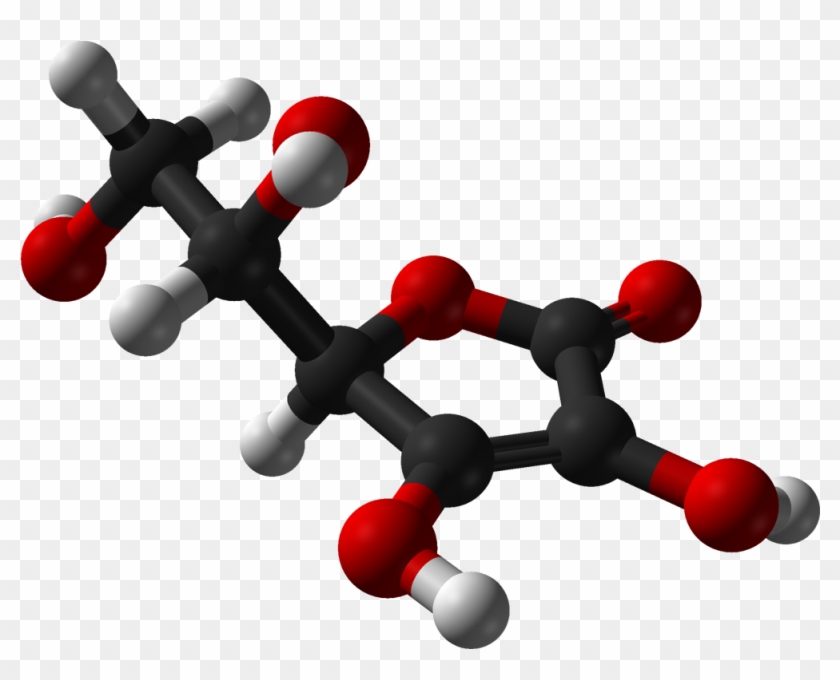 Ball And Stick Model Of The L Ascorbic Acid Molecule, - Vitamin C 3d Structure #447432