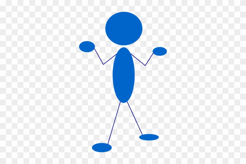 Clueless Blue Man - Stick Figure Pointing To Self #447623